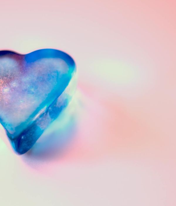 Abstract glowing heart shape representing natural wellness energy